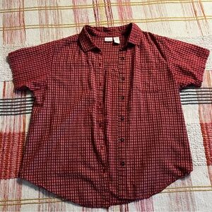 Red Checkered Short Sleeve Shirt